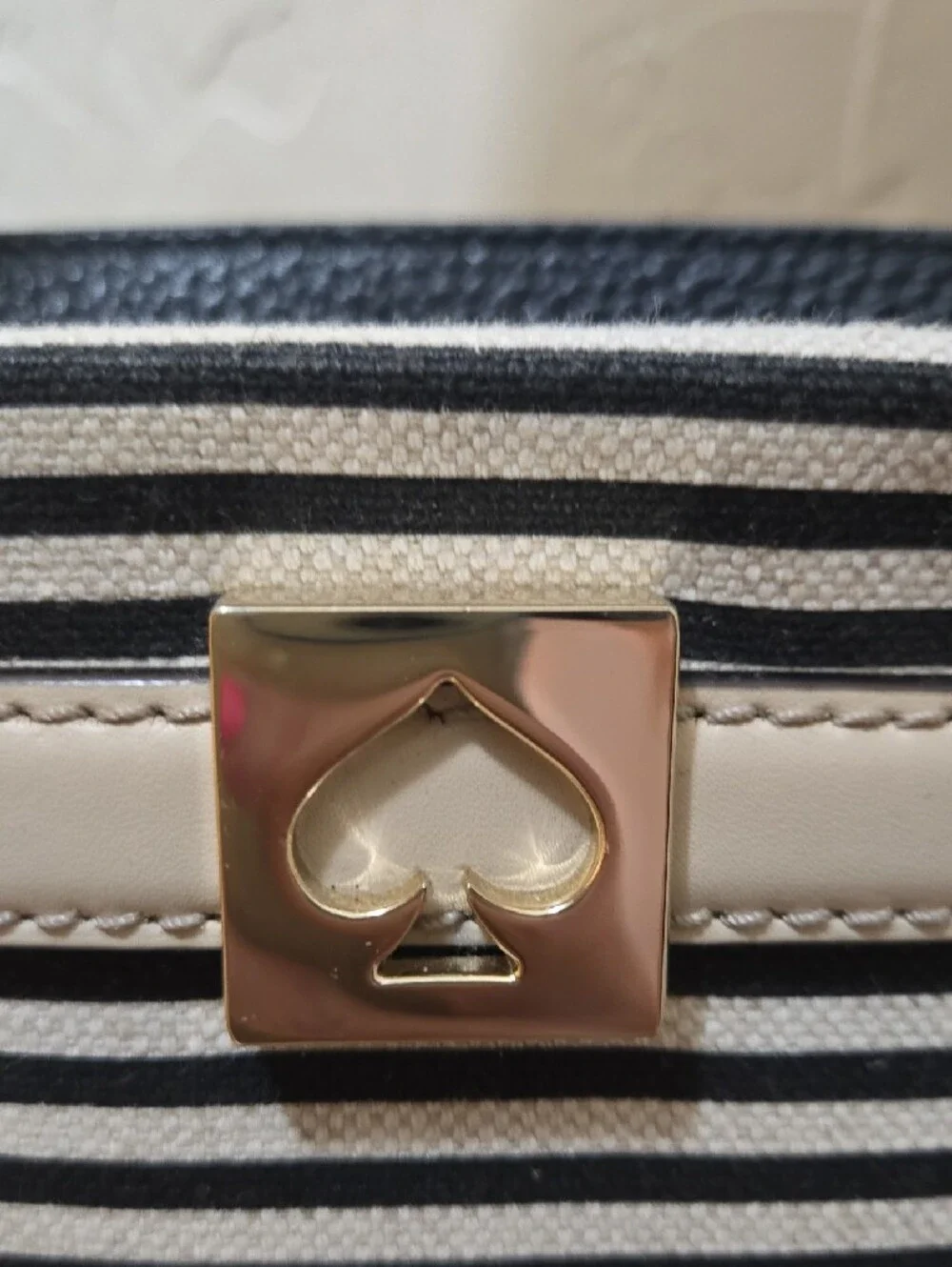 Kate Spade Houston Street Leo Striped Leather Satchel Tote